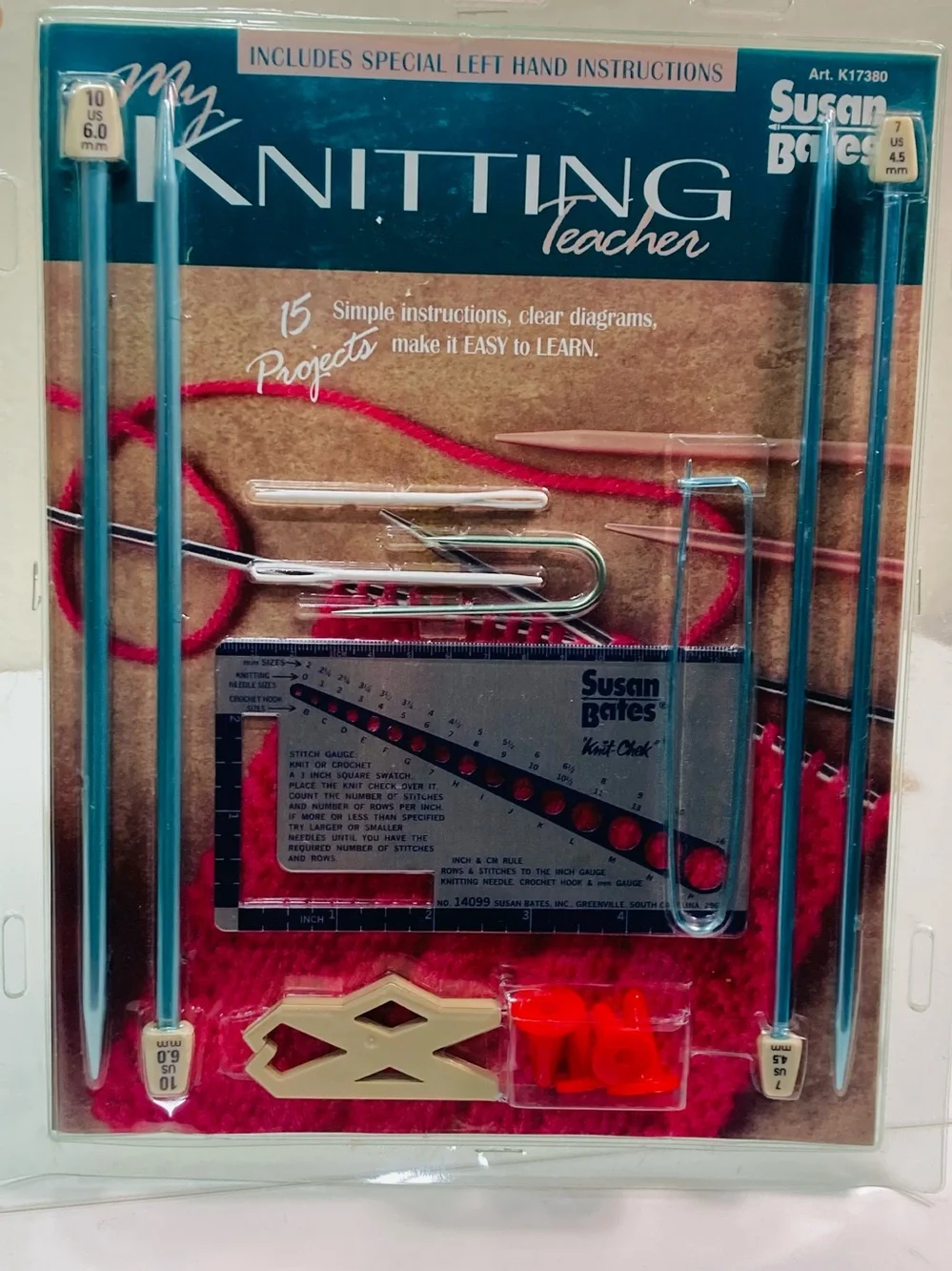 NEW Susan Bates Knitting Teacher Kit  SIZES 7, 10 needles + Accessories